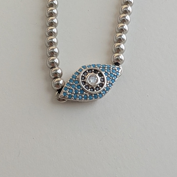 Sterling Silver Evil Eye Bracelet - Picture 2 of 5